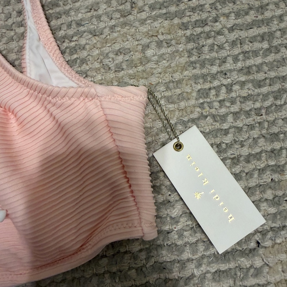 Heidi Klein Blush Ribbed Bikini Top - Picture 4 of 5